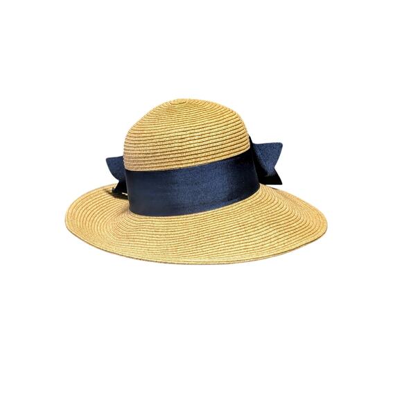 Toucan Collection New York Navy Bow Women\'s One Size Straw Sun Hat main image 8